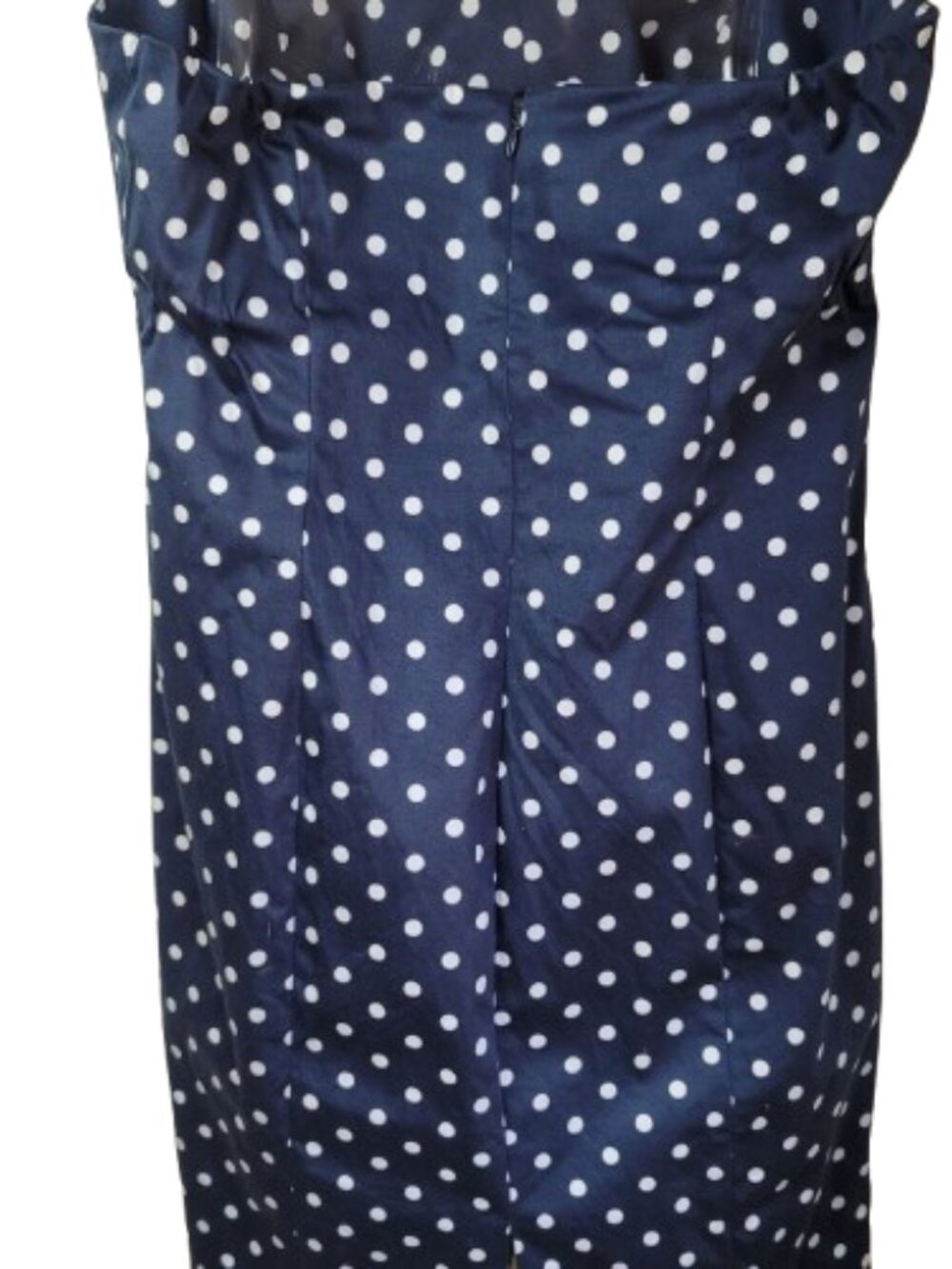 Jones New York Polka Dot Halter Dress Navy White Preppy, Retro, Dainty, Nautical - Picture 7 of 11